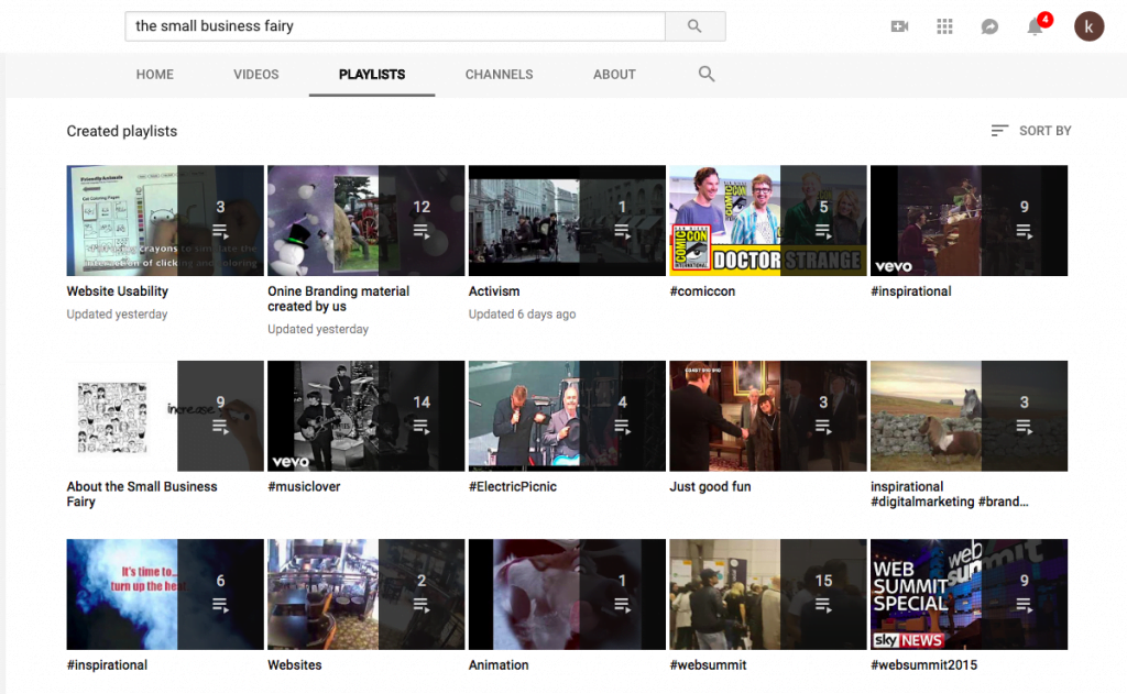 using playlists to promote your business on youtube the business fairy