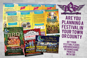 Festival fliers and brochures designed and printed with the business fairy digital marketing agency_